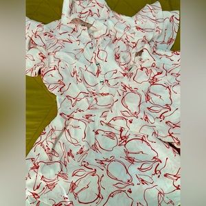 Set (short dress and matching pant) handmade vintage